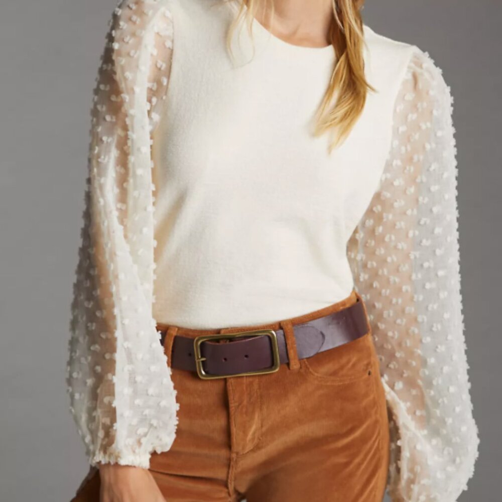 Maeve Textured-Sleeve Top XSP